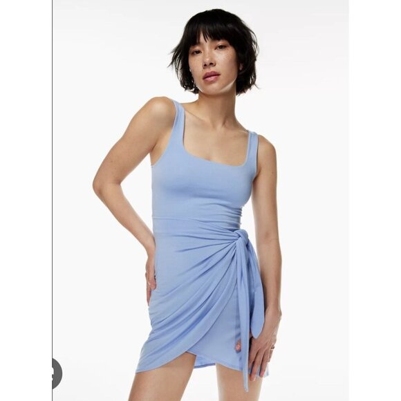 Wilfred Saturn Mini Wrap Dress Women Small Light Blue Preppy Contemporary - Picture 2 of 11